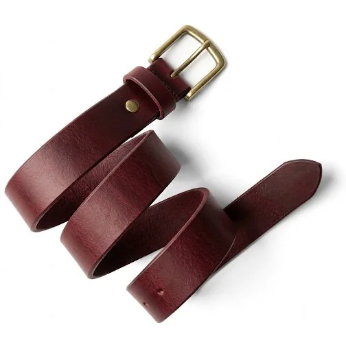Qilla International formal leather belt, burgundy